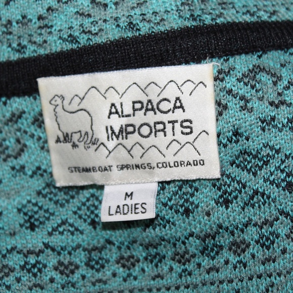 Alpaca Imports Handmade Aymara Zip Up Cardigan Sweater. Sz. M - Picture 7 of 7